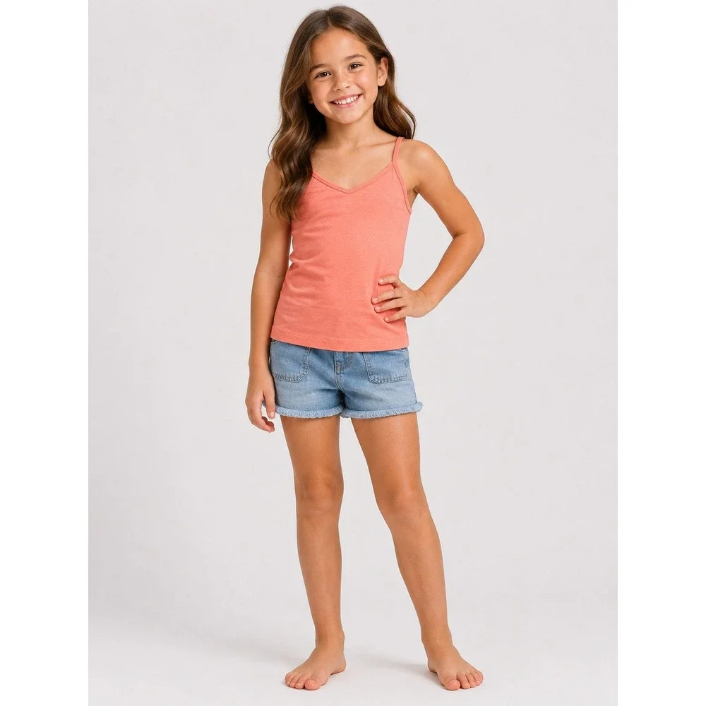 Old Navy Girls Coral Peach Cami Tank Top Spaghetti Strap V-Neck Size Medium M 8
